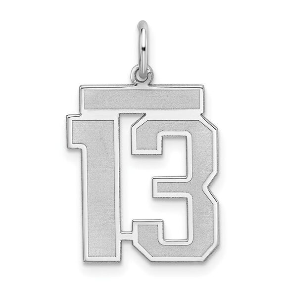 Sterling Silver, Jersey Collection, Medium Number 13 Pendant - Picture 1 of 5